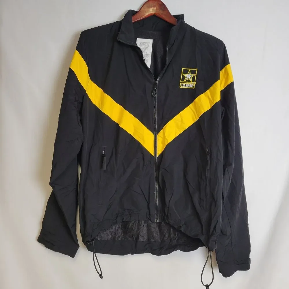U.S. Army Unisex Medium‎ Track Jacket Physical Fitness Uniform Black Yellow